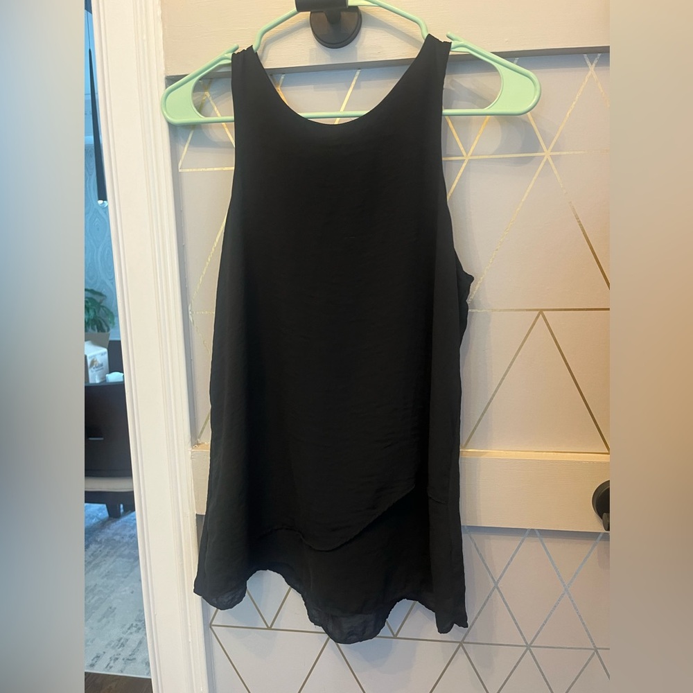 A.N.A black dressy sleeveless top. SMALL